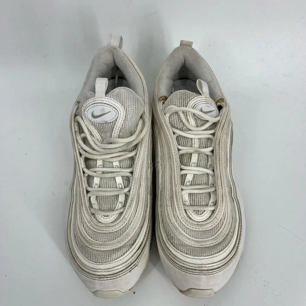 Nike Air Max 97 Shoes Size 9.5 Womens Triple White Platinum 921733-100 Sneaker